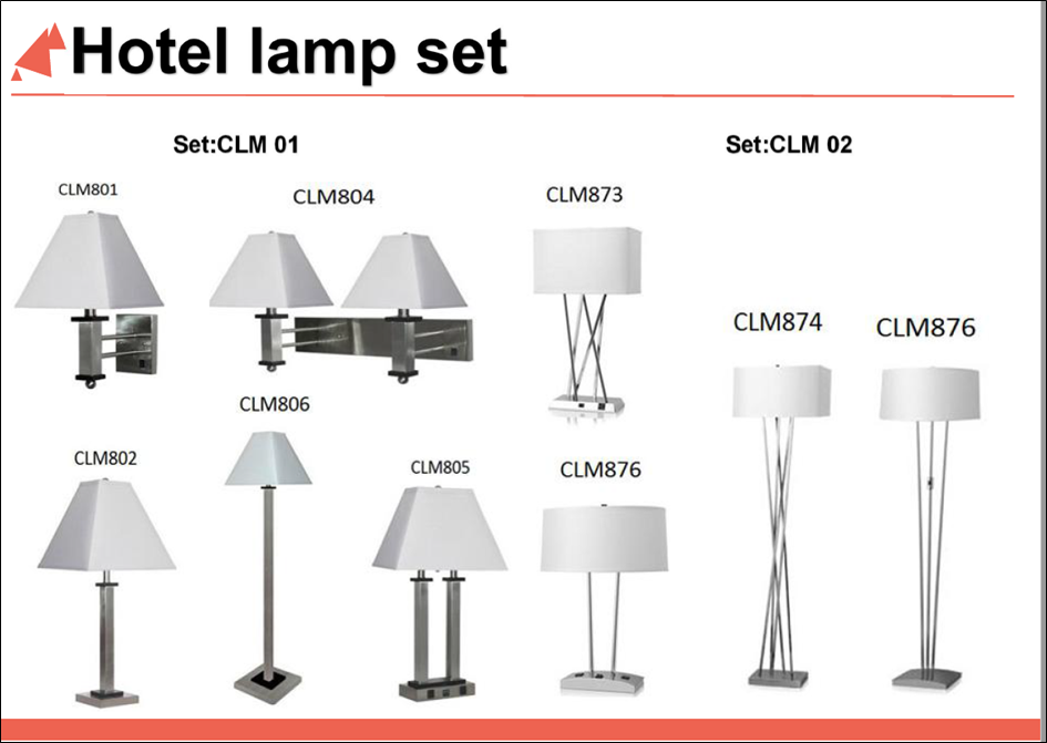 Hotel Lamp Options